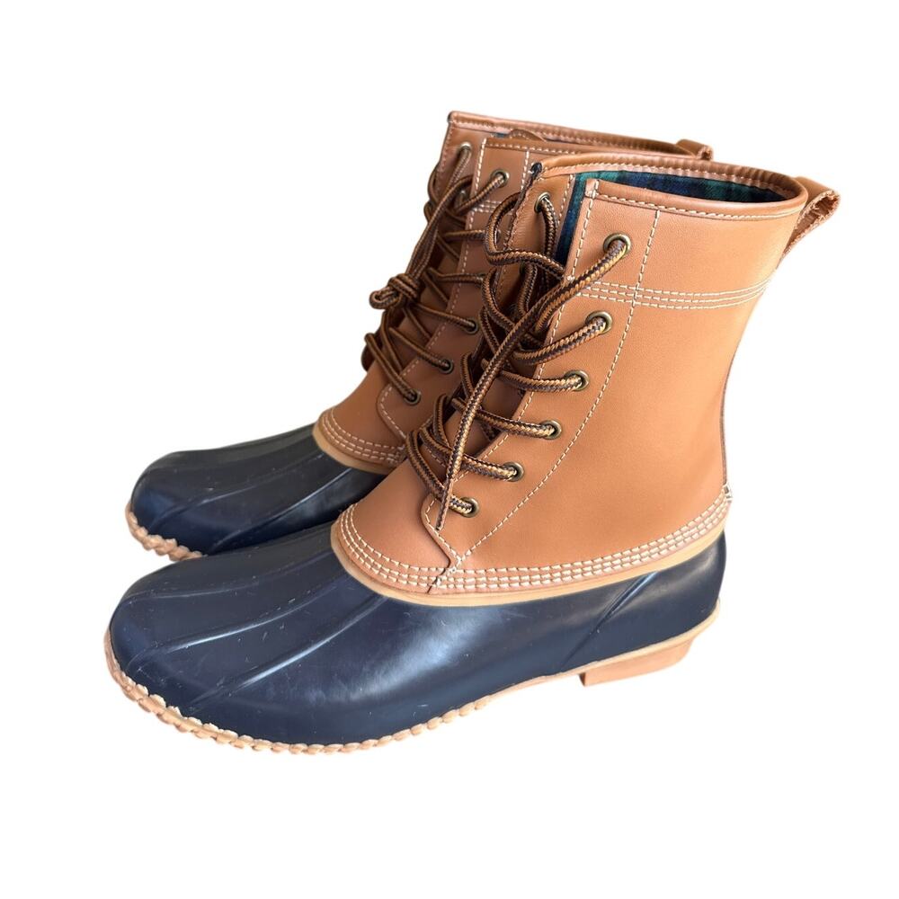 Lands' End Women's Insulated Flannel Lined Duck Boots Size 8.5 NEW Winter